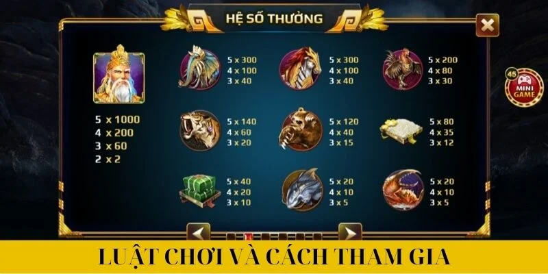 Sơn Tinh Thủy Tinh - Cuộc Chiến Huyền Thoại Nổ Hũ Rực Rỡ 2 Luật chơi và cách tham gia